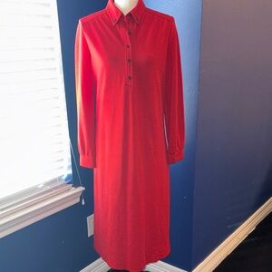 Vintage Butte Knit Red Polo Shift Dress
